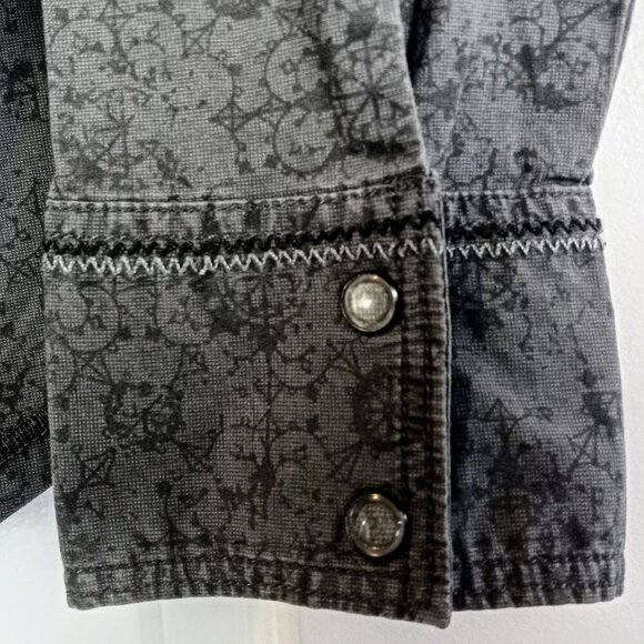 The North Face Grey Embroidered Snap Front Cotton Western Shirt - Picture 3 of 7